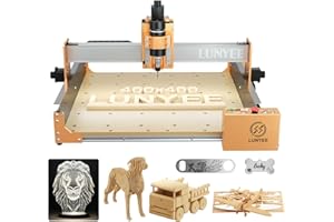 LUNYEE 4040 PRO CNC Router Machine, 3-Axis All-Metal with Ball Screw and Dust-Proof X/Y Axis, GRBL Control, 15.7” x 15.7” x 3.1” Working Area for Wood, Metal, Acrylic Engraving & Cutting