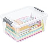 Citylife 17 QT Clear Storage Bins with Lids 1 Pack Plastic Storage Bins | Latching Stackable Containers for Organizing Large Storage Box for Garage Workshop, Toys, Coloring Books, Closets Bedrooms