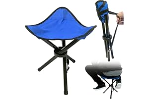 Travel Folding Camping Stool, Use Height 14.6" and Maximum Weight 300 lbs Outdoor Portable Tripod Seat Fishing Chair Seat for