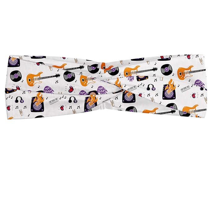Amazon Ambesonne Rock And Roll Headband Repetitive Of 