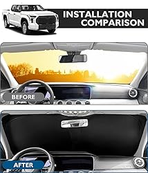 BIBLOZ Car Windshield Sun Shade for Toyota Tundra