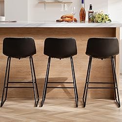 HeuGah Bar Stools Set of 3, 26 Inch Counter Height