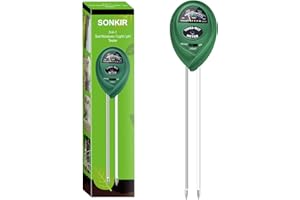 Sonkir Soil pH Meter, MS01 3-in-1 Soil Moisture/Light/pH Tester Gardening Tool Kits for Plant Care, Great for Garden, Lawn, F