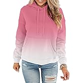 Womens Casual Hoodies Crew Neck Long Sleeve Sweatshirts with Pocket Lightweight Pullover Tops