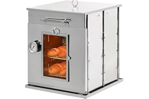 REDCAMP 14"H Foldable Camping Oven with 2 Tier Grill, Stainless Steel Portable Camping Stove for Baking Cinnamon Rolls, Breads and Muffins with Wood Burning Fire,Propane Stoves,Campers,Baking BBQ