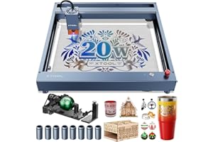 xTool D1 Pro 20W Laser Engraver 4-in-1 Rotary Roller Kit for Glass Tumbler Ring, High Speed Laser Engraving Machine, Laser Cutter for Wood, Metal, Laser Cutter and Engraver for Personalized Gift DIY