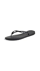 Havaianas Women's Slim Flip Flop Sandal, Black, 5-6
