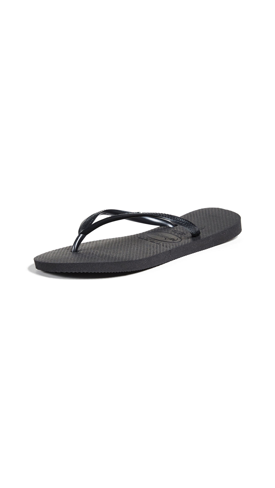 Havaianas Women's Slim Flip Flop Sandal, Black, 5-6