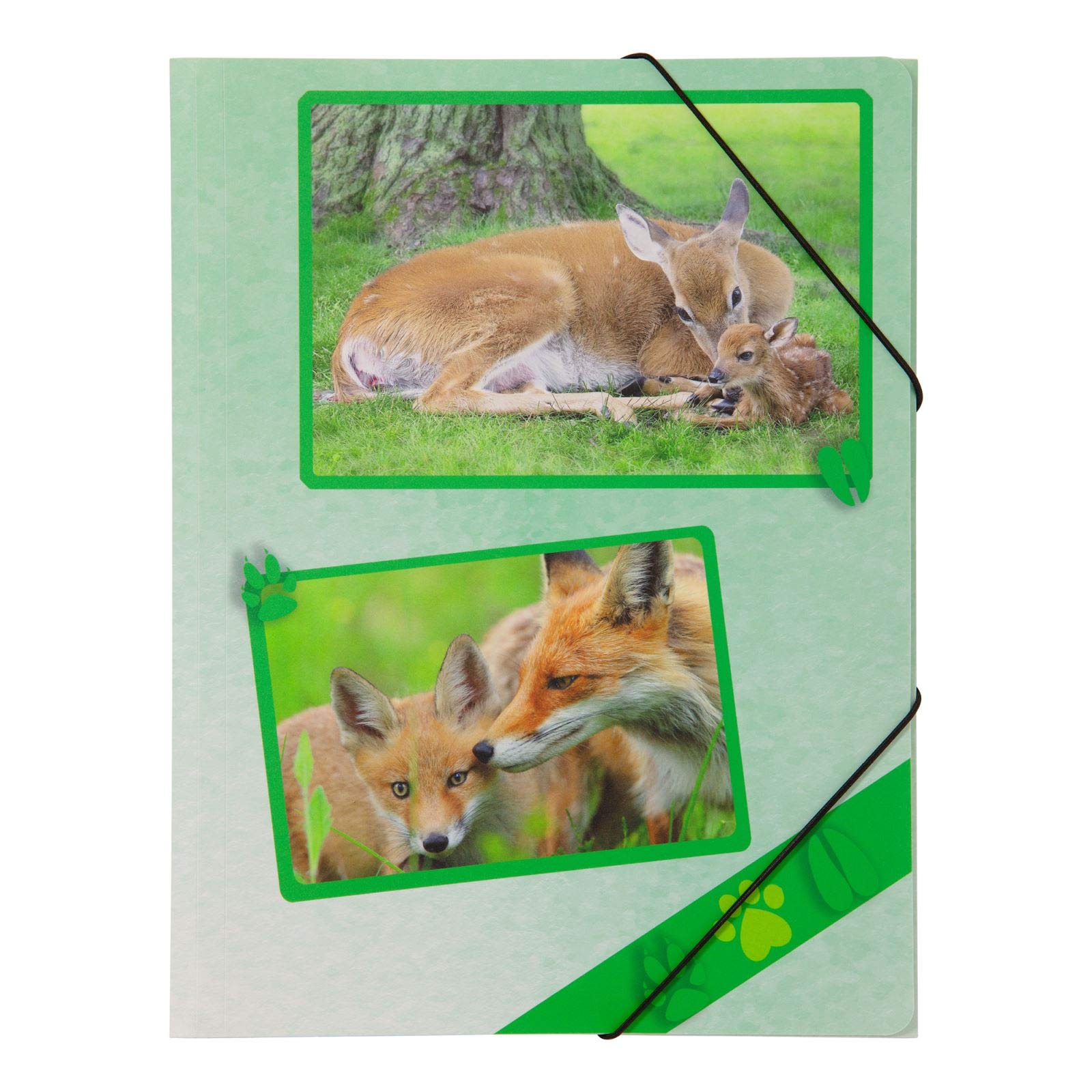 PAGNA 21608-15 Elasticated Folder A4 Polypropylene Forest Animals 3 Flaps