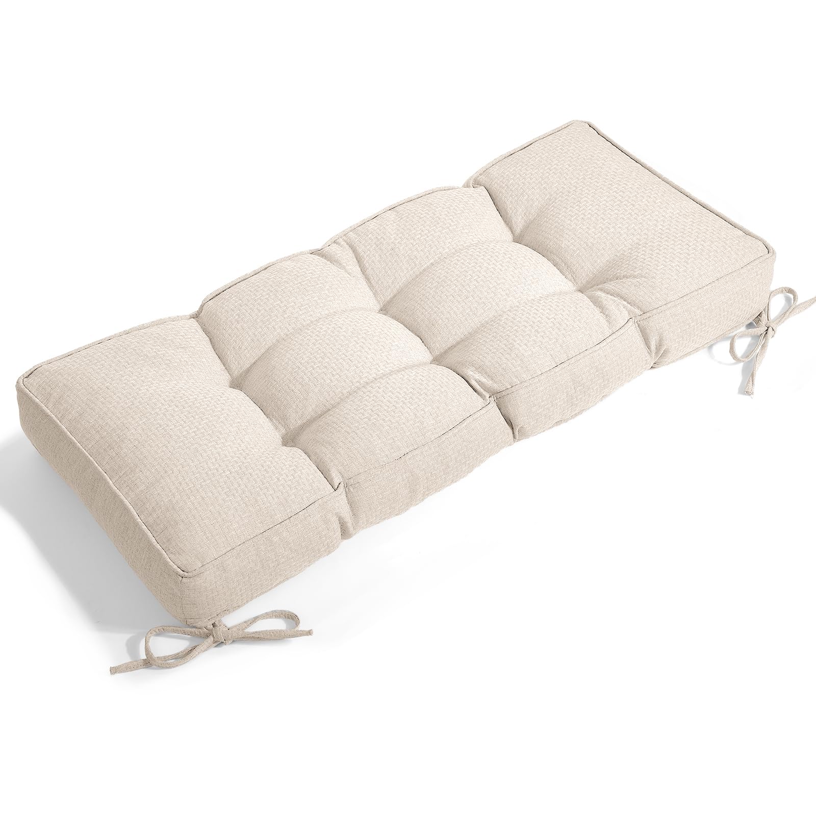 Photo 1 of Detiblue Bench Cushion for Indoor Furniture?45x18Inch Tufted Bench Seat Cushion with Non-Slip, Comfortable and Durable for Shoe/Entryway/Storage with Cushion?CrossLinen Beige?