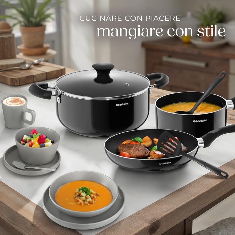 ® Set da Cucina, 30 Pezzi, Terracotta e Alluminio, Antiaderente