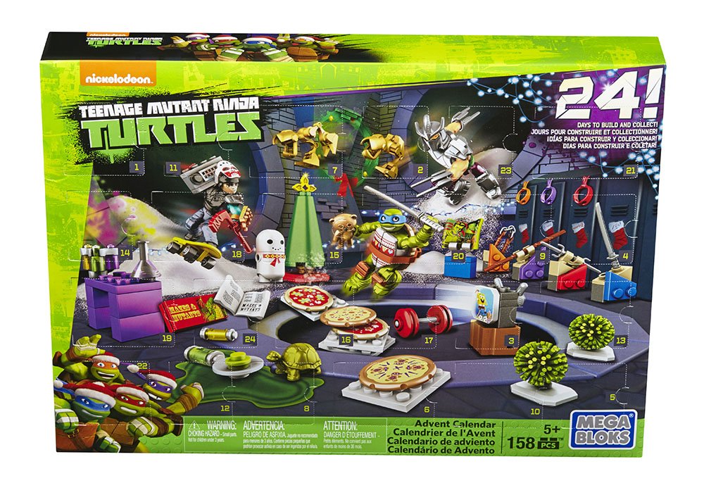Mega Bloks TMNT Toy - Teenage Mutant Ninja Turtles Xmas Advent Calendar - Includes 158 Pieces