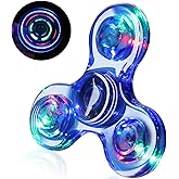 SCIONE LED Fidget Spinners, Light Up Sensory Fidgets Toys for Kids, Glow in The Dark Toy for Kid 4-8-12, ADHD Anxiety Stress 
