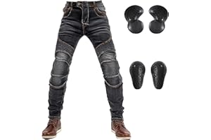 LOMENG Motorcycle Riding Pants Motocross Ricing Jeans Motorbike Denim Jeans with CE Removable Armored for Men