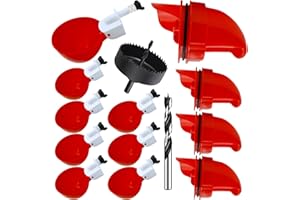 Aopchry Automatic Chicken Feeder and Waterer Set, 8 Pack Chicken Waterer Cups and 4 Pack Chicken Feeders, DIY Large Chicken Water Feeder, Suitable for Various Poultry, with Mounting Hole Opener
