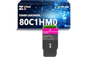 80C1HK0 80C1HC0 80C1HM0 80C1HY0 Toner Cartridges Compatible for Lexmark CX410 CX510 Printers, 1 Magenta