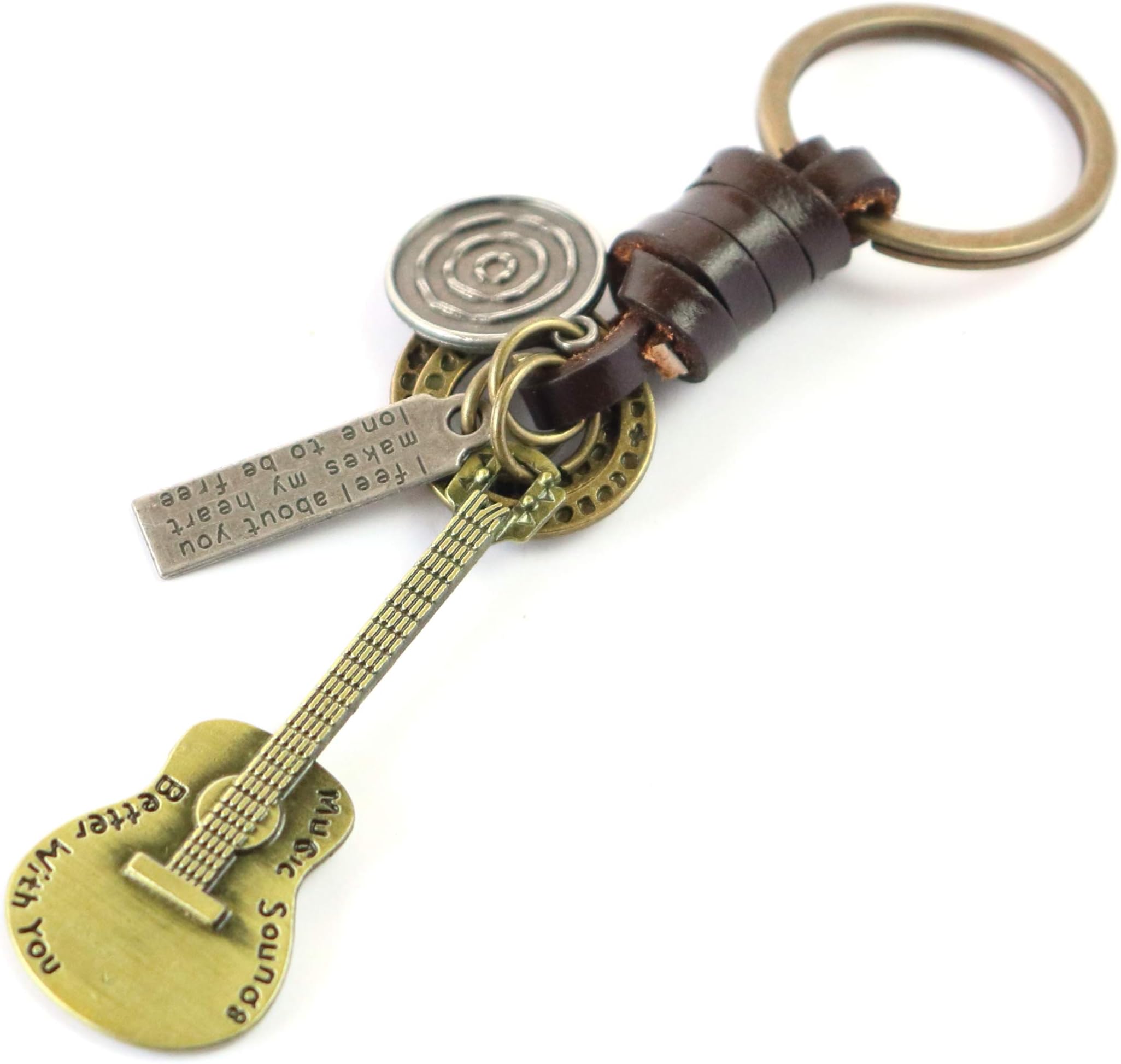AuPra Leather KeyChains Friend Gift Ideas Women Men Good Luck KeyRings Small Surprise Present