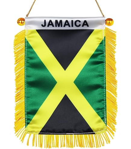 2 Pack Jamaican Table Flags With Stand - Mini Desk Flags For Office, Home, Or Festival Decor (8.2x5.5 Inch Flag, 11.8 Inch Pole) - View #3