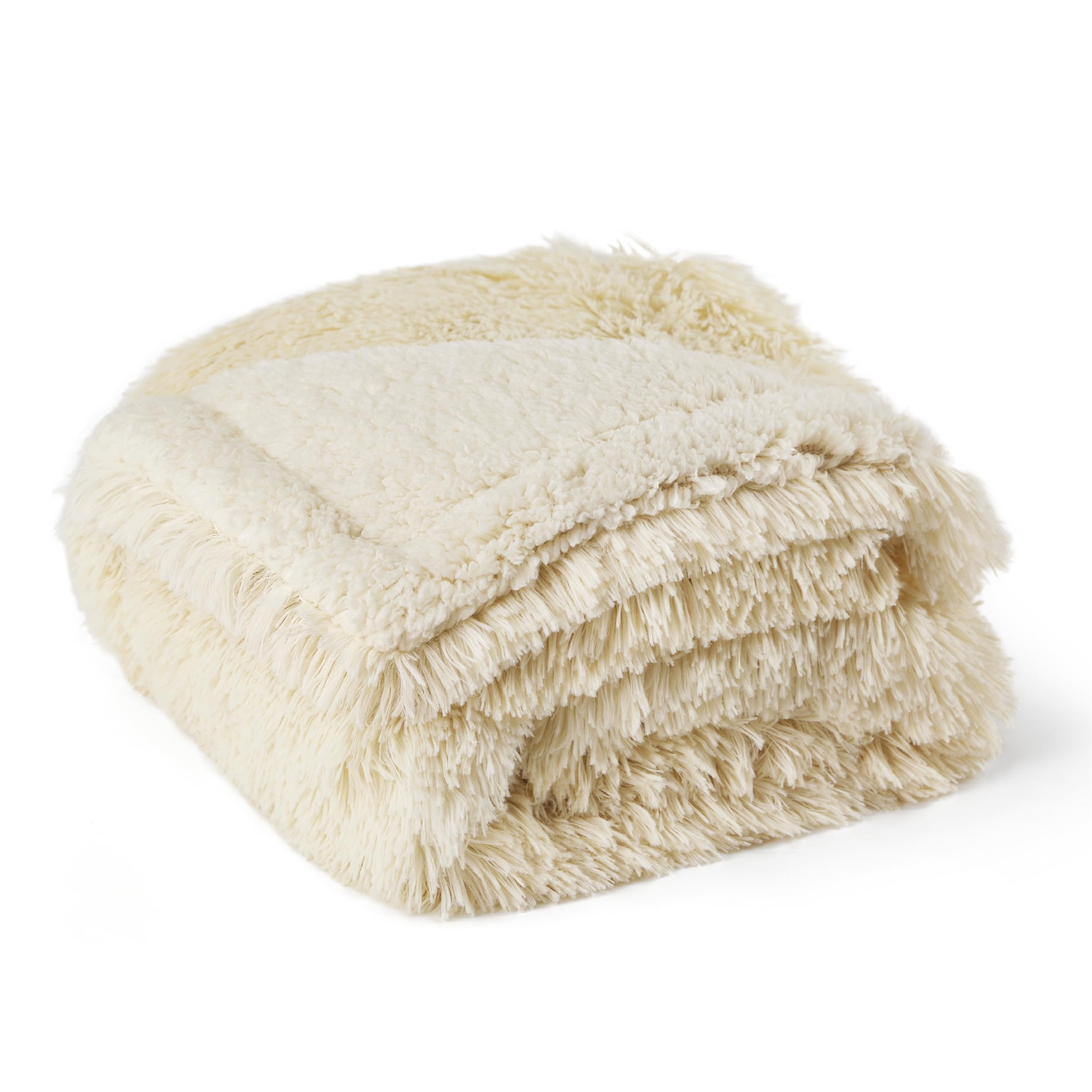 Bedsure Waterproof Dog Blankets Medium - 80x100cm Dog Blankets Washable for Medium Dogs, Fluffy Pet Throw Blanket for Sofa Bed Protector, Calming Cat Blanket, Cream