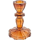 Karma, Taper Glass Candlestick Holder, Tealight Candle Holder Dining Table Decor Centerpiece, Copper
