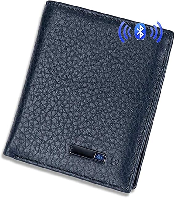 Ynsh Intelligente Geldborse Mit Alarmfunktion Bluetooth Positionserfassung Uber Gps Und Dreifach Gefalteter Rindsleder Geldborse Blue Amazon De Bekleidung