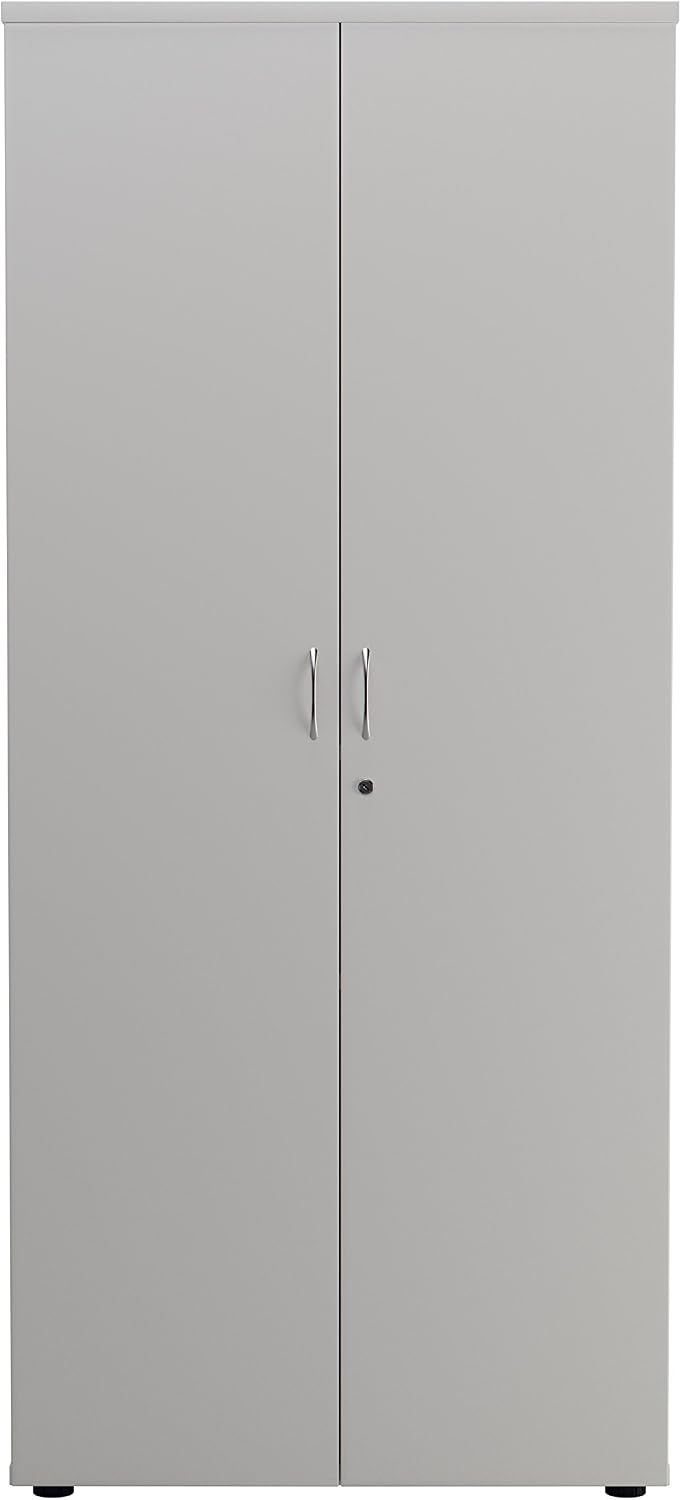 Office Hippo Cupboard With 4 Shelves, Lockable, White, 80 x 45 x 180 cm OHF0009WH - Image 4