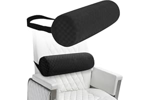 coceyese Lumbar Roll Pillow for Lower Back, Lumbar Support Foam Roll Cushion with Pillowcase and Upgraded Strap for Office, Chair, Car, Seat Pain Relief & Improving Posture (Black, Long-15 * 4.3'')