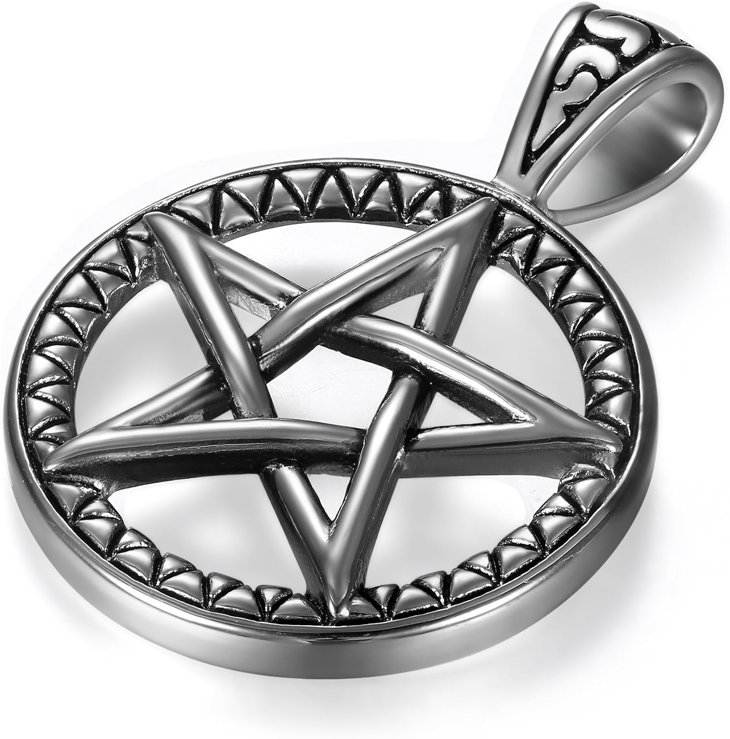 JewelryWe Herren Halskette - Sieben Erzengel Siegel Anhänger Edelstahl