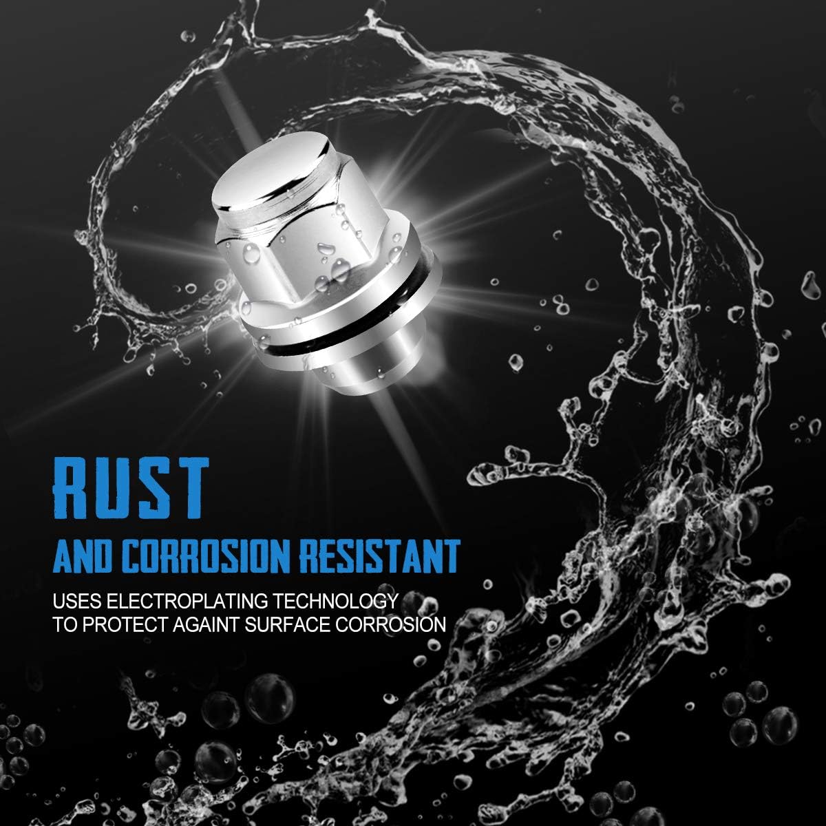 SIZZER Wheel Lug Nuts M12x1.5 Thread Size 1.46" Long 13/16" Hex Mag Seat Chrome Lug Nuts Set of 20: Automotive