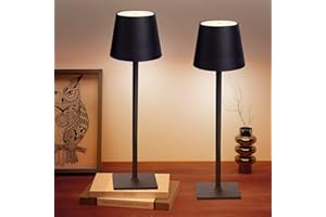 CHLORANTHUS 2 Pack Cordless Table Lamps, 3 Colors Stepless Dimming, 5000mAh Rechargeable Battery LED Desk Lamp for Bedroom/Couple Dinner/Desk/Cafe/Dining Room/Terrace