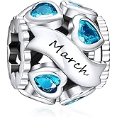 NINGAN Birthstone Charms 925 Sterling Silver Love Heart Openwork Bead for Charm Bracelets and Necklaces with 5A Cubic Zirconia, Birthday Mothers Day Jewelry Gifts Women
