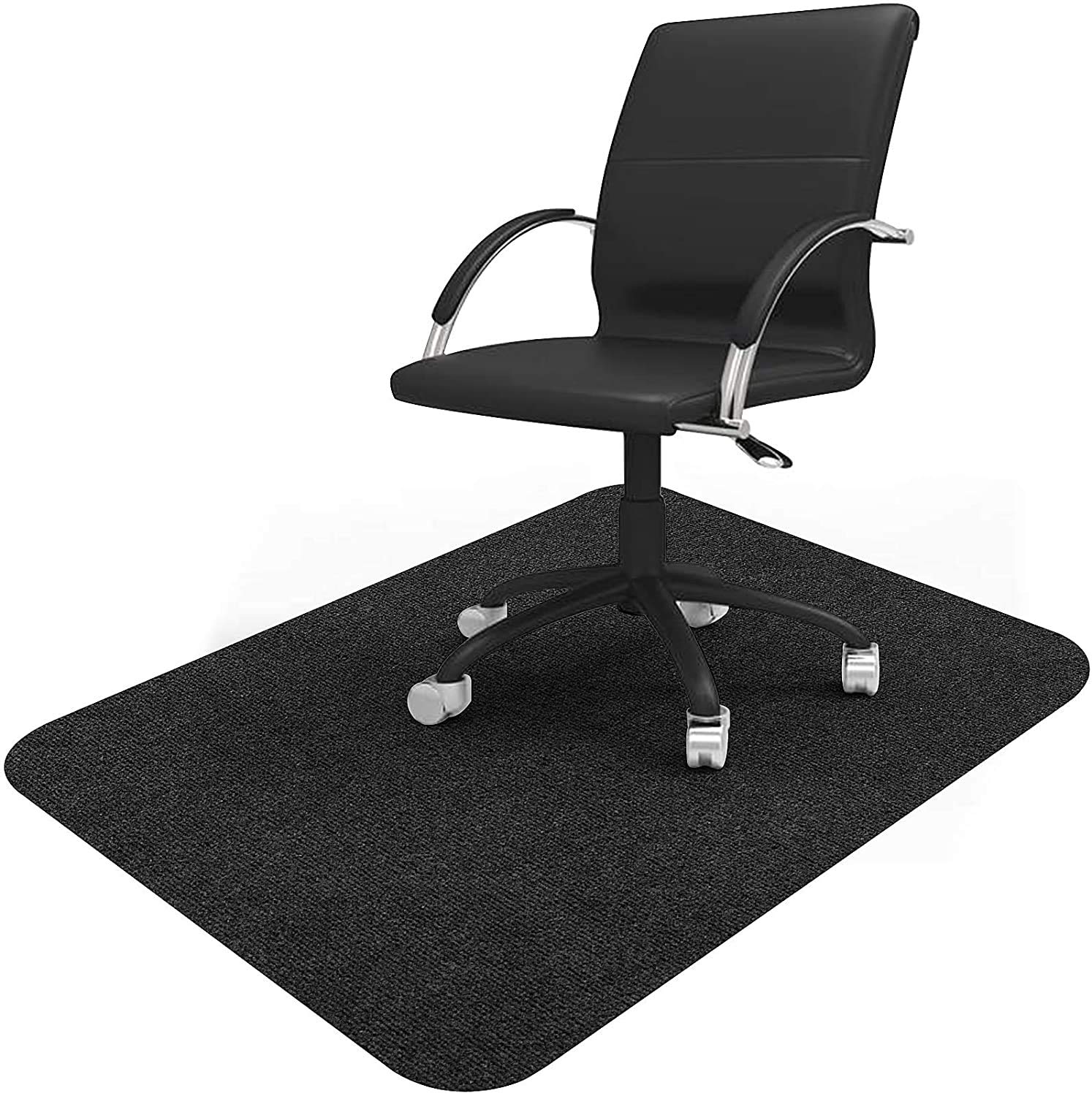 Office Chair Mat for Hardwood Floor, 120x90 cm Hard Floor Protector for Office Chair, Non-slip Desk Chair Mats for Rolling Chairs, Low-Pile Computer Chairs Mat for Hardwood Floor Home Office (Black)