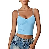 Avidlove Women Sexy V Neck Tank Top Spaghetti Strap Y2K Going Out Basic Cami Shirt