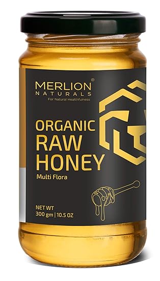 Merlion Naturals Organic Raw Honey, Wild Forest/ Multiflora Honey,  300 g