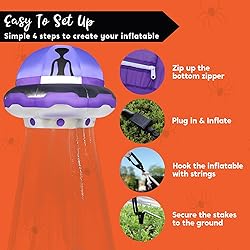 Joiedomi Halloween Inflatable UFO Decoration, 9 FT