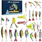 2025 Fishing Advent Calendar, for Men and Teens - a 24-Day Christmas Countdown Fishing Bait Set, Freshwater and Saltwater Spinners, It's a wonderful Christmas countdown surprise gift for fathers, grandfathers, brothers, and boyfriends