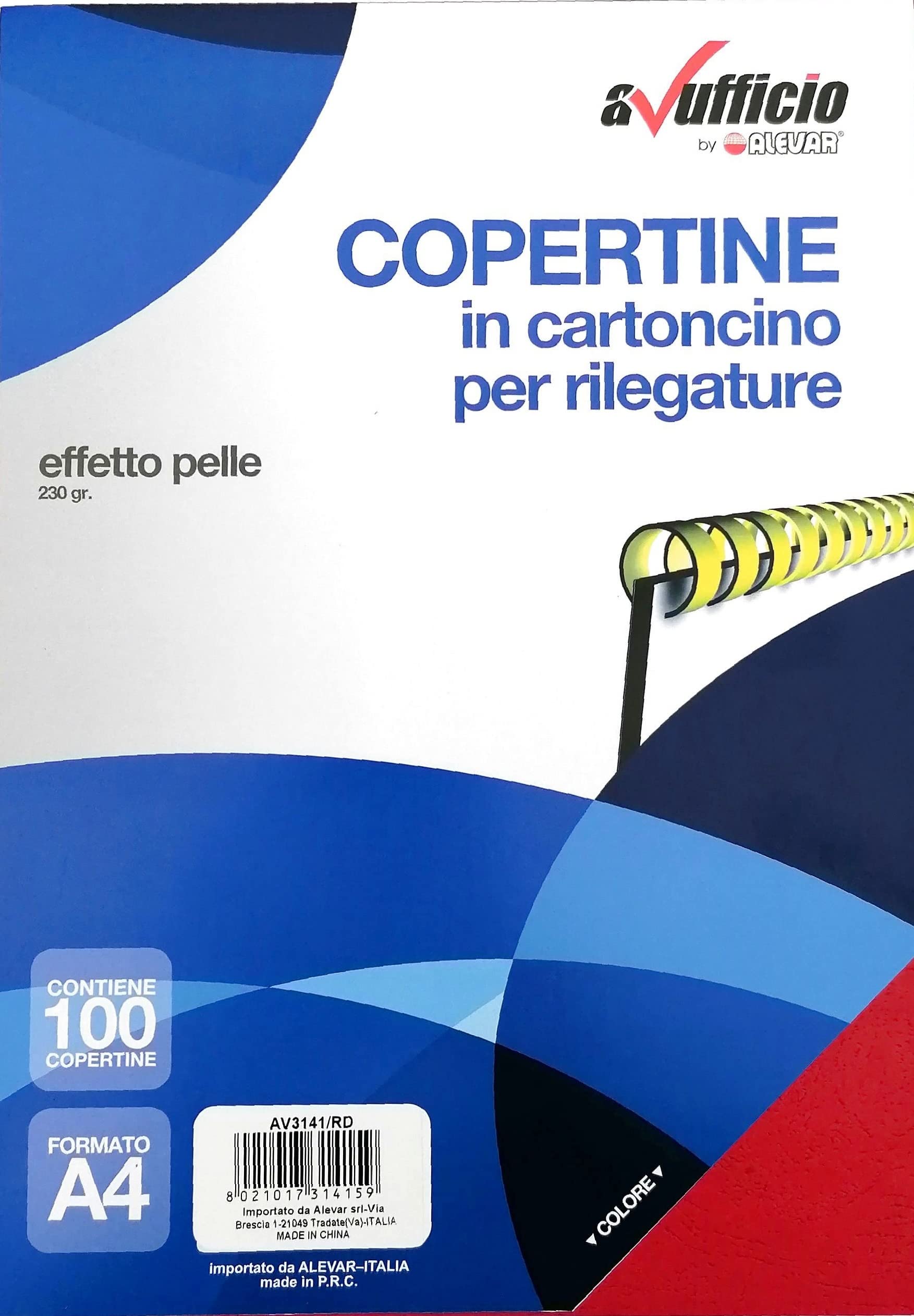 Leather-Look Covers A4 230 g Red Conf. 100 pcs.