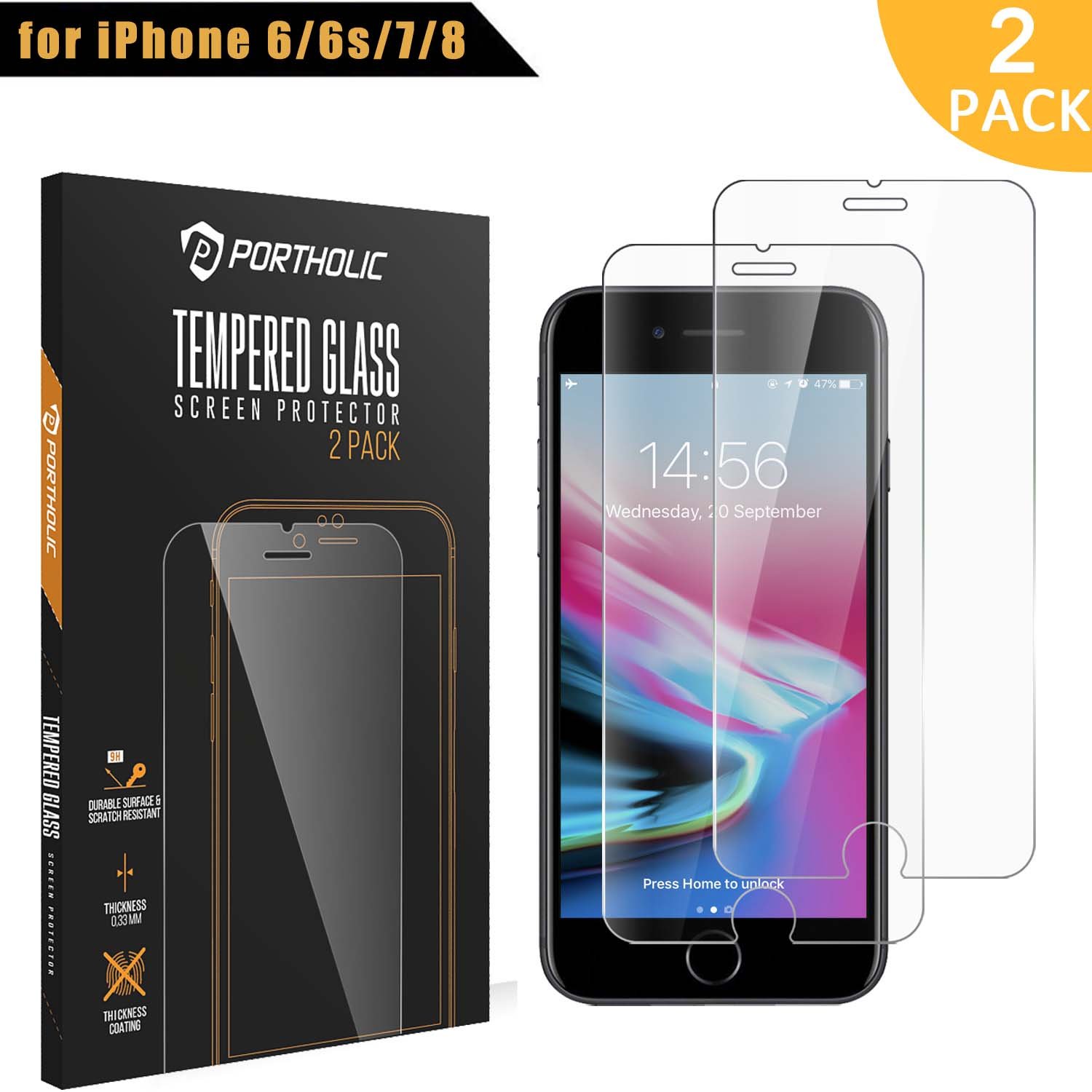 iPhone s  Protector de Pantalla Cristal Vidrio Templado Premium  PORTHOLIC
