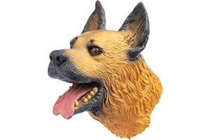 Yolococa Dog Hand Puppet Realistic Latex Soft Animal Toy Storytelling Role Play Party Supplies for Kids (German Shepherd)