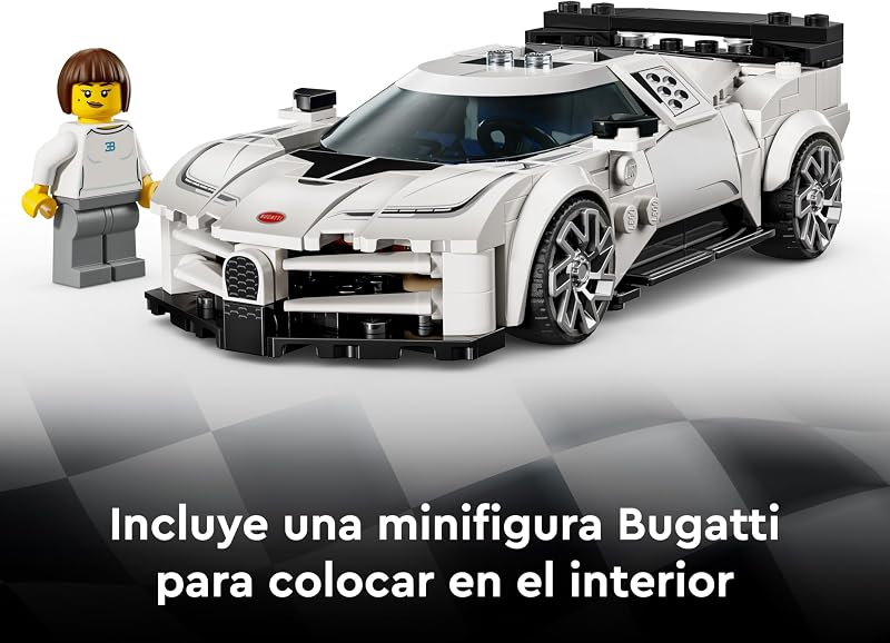 LEGO Speed Champions Hypercar Bugatti Centodieci - Kit Modelo de Carro de Brinquedo com Minifigura de Motorista - Presente de Aniversário para Crianças 9+ Anos 77240