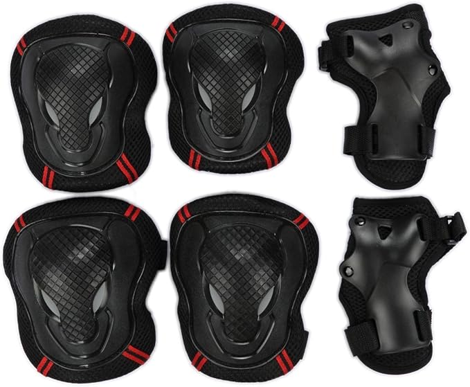 6PCS Knee Elbow Wrist Protective Pads Set Reflective Crushproof Skating