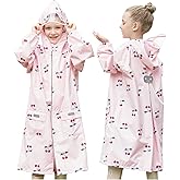 Hovkib Toddler Kids Raincoat Boys Girls Rain Jacket Waterproof Rain Poncho Reusable Outwear Rainwear Rain Suit