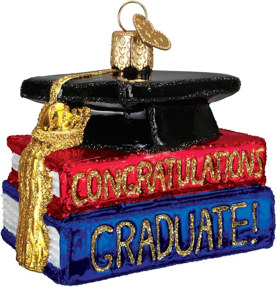 Ornaments - Old World Christmas Ornaments: Congrats Graduate Glass Blown Ornaments for Christmas Tree (36091)