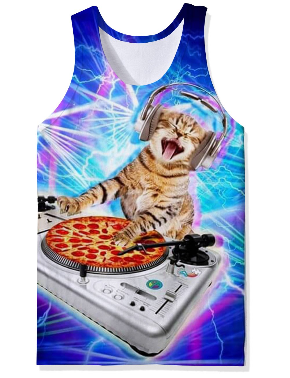 RAISEVERN Cat 3D Camiseta Tirantes para Verano Casual Camisetas Divertidas XL