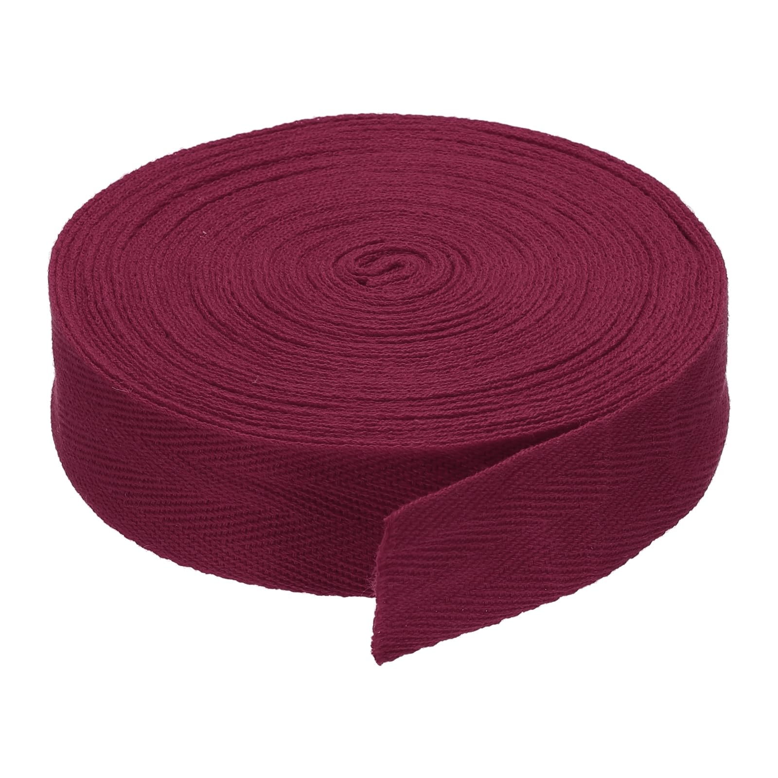 DMiotech 1.2"(3cm) 10 Yards Cotton Twill Tape Cotton Ribbons Bias Binding Tape Herringbone Tape Ribbons Dark Red for DIY Crafts Making, Clothes, Knit