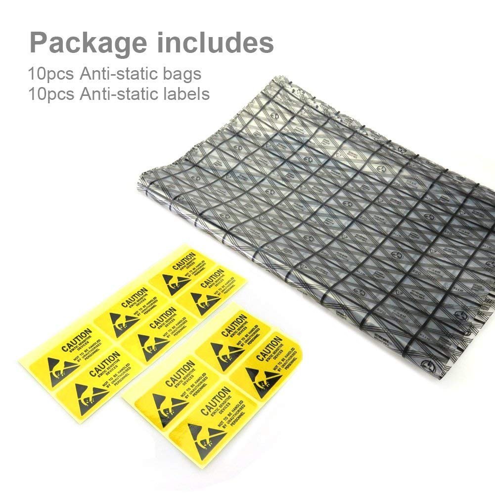 Premium Open Top Antistatic Bag Large (12X16inches) ESD Shielding Anti