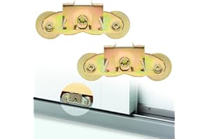 REIGAHOOD 2 Pack Gliding Patio Door Tandem Roller Assembly Fits for Andersen P/N #1997061 (1982 to P) & Replaces #1273704 (1964 to 1982), 1-1/4" Steel Ball Bearing, Side Adjustable