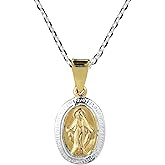 AeraVida Mini Virgin Mother Mary Miraculous Prayer Two Tone Pendant Necklace for Women | Religious Accessory for Women | Jewelry Gift