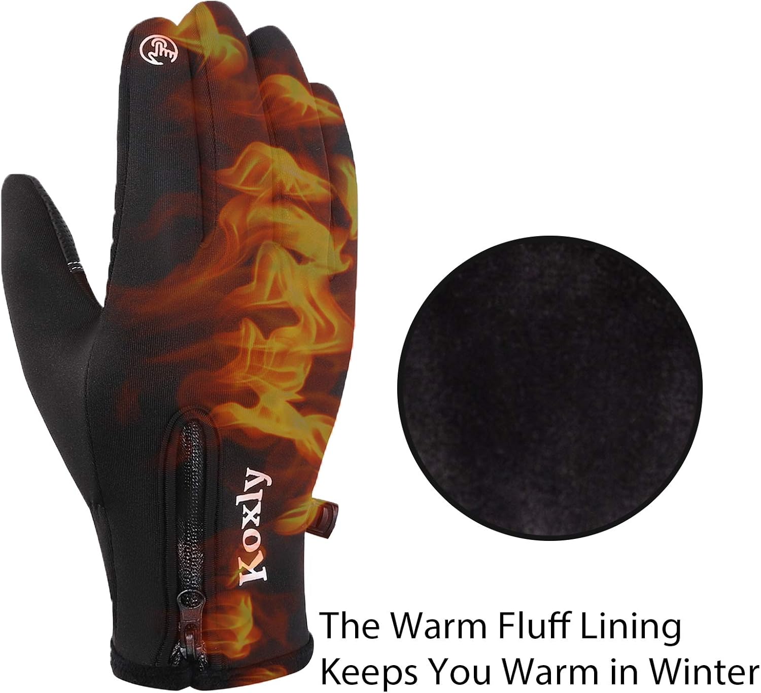 Koxly Winter Gloves Touch Screen Fingers Warm Gloves Insulated Anti-Slip Windproof Waterproof Cycling Riding Running Work for Men Women Mens Womens : Clothing
