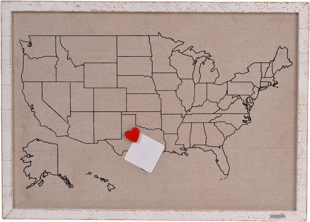 NIKKY HOME Magnetic Travel Map of USA Photo Board Message Signs - 28" x 20": Home & Kitchen